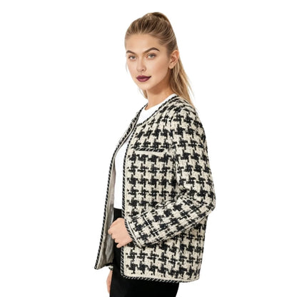 Vintage Houndstooth Casual Jacket