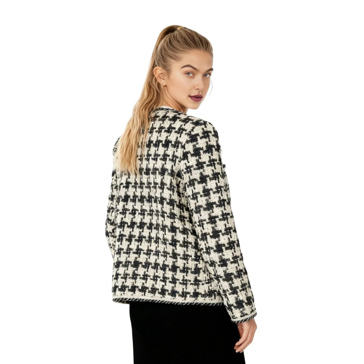 Vintage Houndstooth Casual Jacket